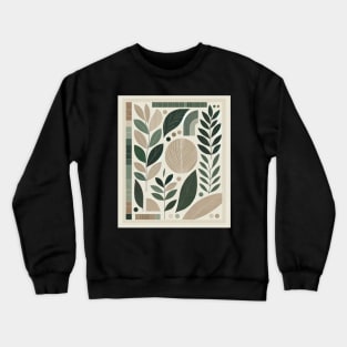 Botanical Mosaic: Harmony in Leaves and Lines Crewneck Sweatshirt